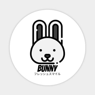 Bunny Rabbit White Grey Animal Magnet